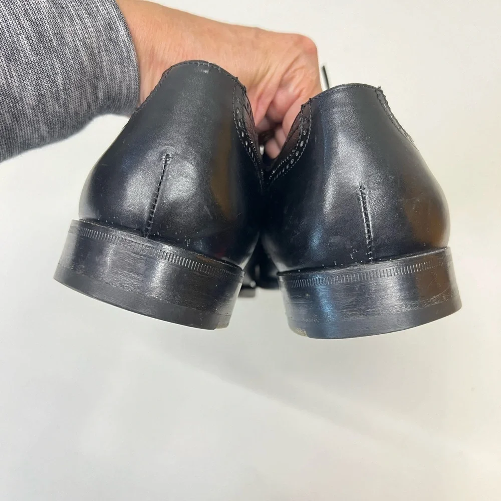 Bruno‎ Magli Charles Oxford Black Leather Shoes Size 8W